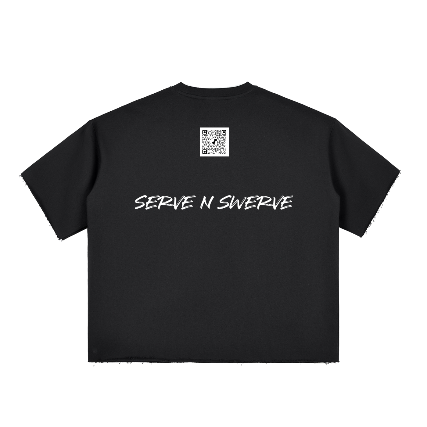 Half-sleeve raw-edge box-T